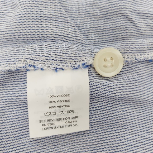 Madewell Blouse Womens Medium Striped Tie Front Back Button Short Sleeve Preppy - Picture 11 of 11